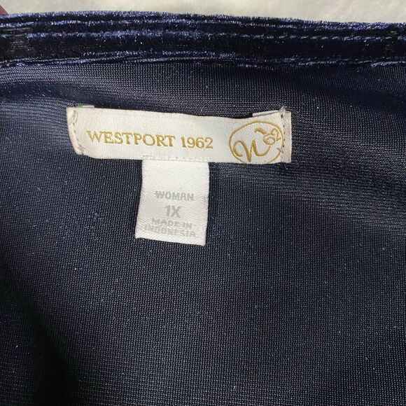 Westport 1962 Women's Plus 1X Navy Crushed Velvet Dress WhimsiGoth FairyGrunge - Picture 3 of 8